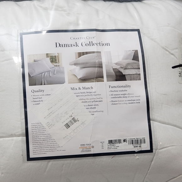DAMASK Cable Knit 3-Pc. Comforter Set, Full/Queen, Created for Macy's - Picture 6 of 7